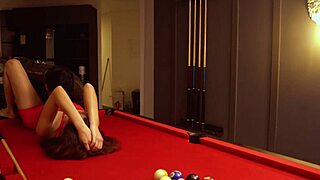 had a free day so invited scort to fuck juicy ass over pool table