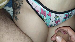 Stepmom sniffs stepdad's new panties smell so rich yummy
