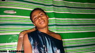 damn! king afrobang's ghetto ebony dovee masturbates with dildo in casting!