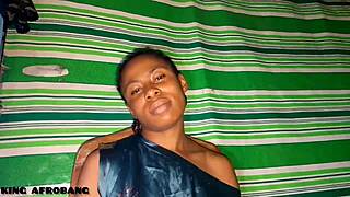 damn! king afrobang's ghetto ebony dovee masturbates with dildo in casting!