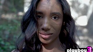 Huge Tits Black MILF Brookliyn Strips Naked for Playboy