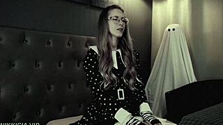 Halloween Wednesday Addams Rides Cock Hard With Amazing Juicy Moans