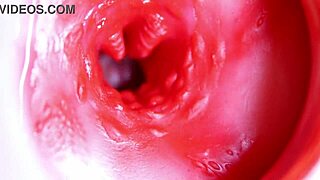 juicy hole stuffed by big red cock machine ready to burst sperm