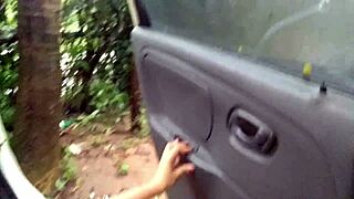 stepmom takes advantage, gets fucked hard by stepson in car