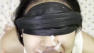amateur homemade blowjob ends with full cum mouth creampie