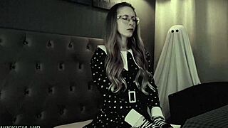 Halloween Wednesday Addams Rides Cock Hard With Amazing Juicy Moans
