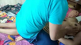 desi couple hits the bed for passionate pussy pounding with big cock underwear aside