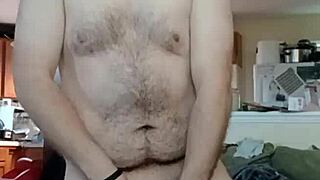 Chubby crossdresser shakes big ass in thong panties