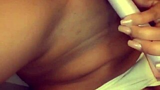 latina demi rouge shoves vibrator deep in shaved pussy big ass tits