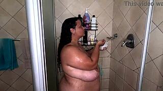 BIG TITS BBW WITH HUGE ASS TEASES IN HOT SOAPY SHOWER!
