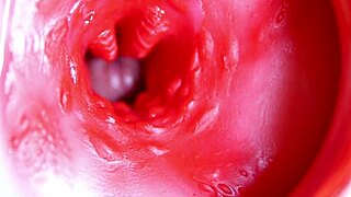 juicy hole stuffed by big red cock machine ready to burst sperm