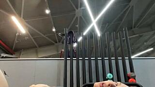 she went extreme squirting right there in the gym after fingering frenzy