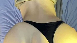 Blackbelt girlfriend bends over for rough doggystyle from roommate