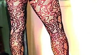 sissy slut kandi kane shemale teases in fishnets and heels for outdoor flashing fun