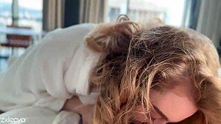 perfect early morning homemade couple massage ends with cum on big ass