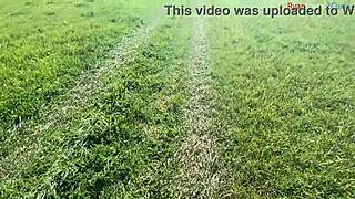 barefoot guy masturbates huge cock outdoors in fall part one
