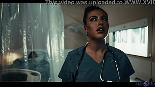 oh god nurse gal grows this alien monster cock to fuck and impregnate leana lovings... parasited horror