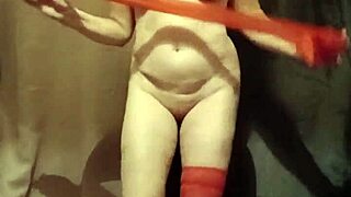 slave f's striptease teases into full bdsm submission