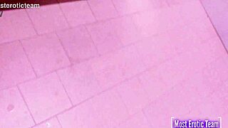 pissing hard in public bathroom sink full close-up video