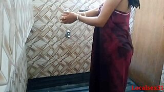 i fuck hot indian bhabi in steamy bathroom towel slip