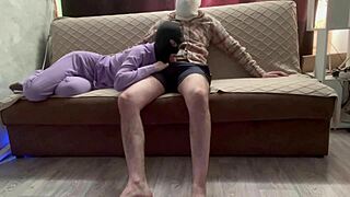 Skinny Czech teen rides juicy cock cowgirl in dorm while watching movie then takes facial cumshot!