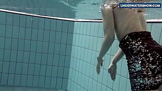 Flashing these bright tits underwater has everyone going wild 😈🌊