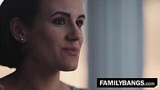 Gorgeous Milf Penny Barber Tempts Ex-Husband's Sister Romy Rain in Secret Lesbian Garage