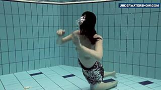 Flashing these bright tits underwater has everyone going wild 😈🌊