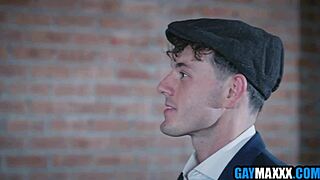 mobster wannabe hunk takes bareback assfucking and blowjob pounding