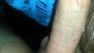 i can't stop watching this sexy blonde slurp on throbbing cock