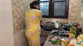 husband slams muscular wife's big ass in kitchen hardcore pounding
