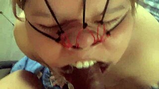 i ram her throat deep then blast cum all over her fat latina bbw nose