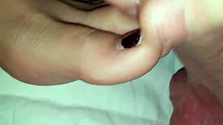 Ever wondered how hot it feels cumming thick loads all over her perfect soft feet while she strokes??