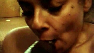 dirty latina goes wild slurping that massive black cock like a total fiend