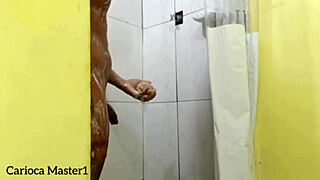 big black cock solo masturbation explodes monster load sexy shower work prep!