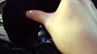 chica metalera kicks off long boots for wild footjob in sheer stockings!!