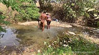 Curvy zainab chokes gags deepthroats during spring break gangbang