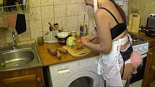 Seductive Mature Prepares Carrot with Teasing Touches