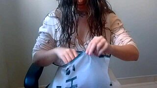 Petite Teen Unboxes Lingerie, Teases Wet Skinny Body Excitedly