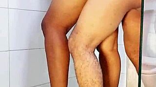 roommate's first fat ass bathroom fuck turns wild 😏🚿