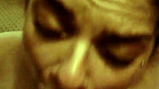 dirty latina goes wild slurping that massive black cock like a total fiend