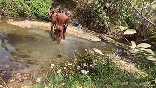 Curvy zainab chokes gags deepthroats during spring break gangbang