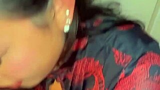 sexy asian babe in dress takes sloppy blowjob deepthroat doggystyle creampie