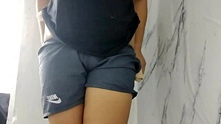 chubby asian shaves trims her fat hairy pussy closeup