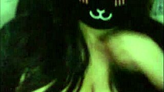 Goth cam girl shakes massive natural tits seductively for viewers