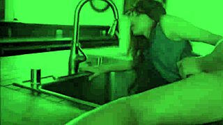cute teen's braces snag faucet as boyfriend rams her tight pussy