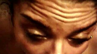 dirty latina goes wild slurping that massive black cock like a total fiend