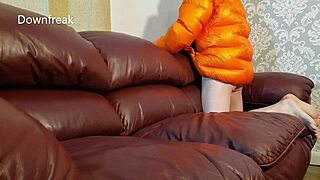 Humping Leather Sofa Ignites Deep Jacket Wank Urges
