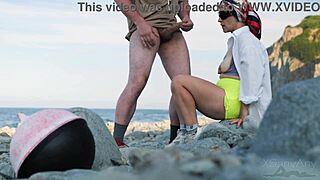 Intense beach stranger pounding big ass publicly