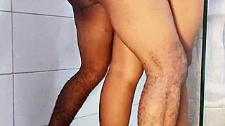 roommate's first fat ass bathroom fuck turns wild 😏🚿